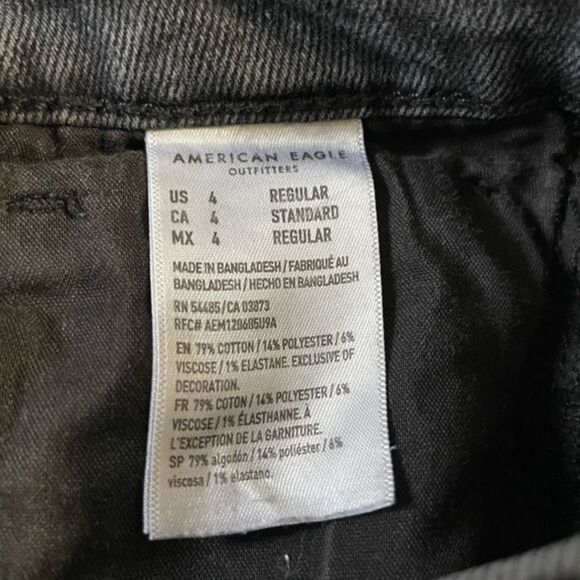 American Eagle Outfitters Mom Jean Size 4 Black Wash - Picture 10 of 11